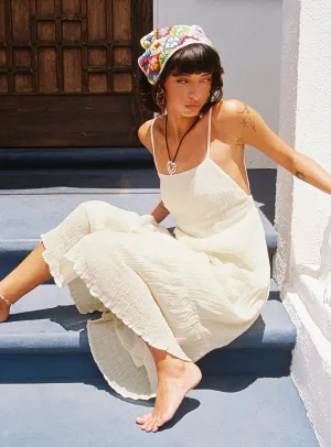 Ricci Maxi Dress Ivory Glass Glow