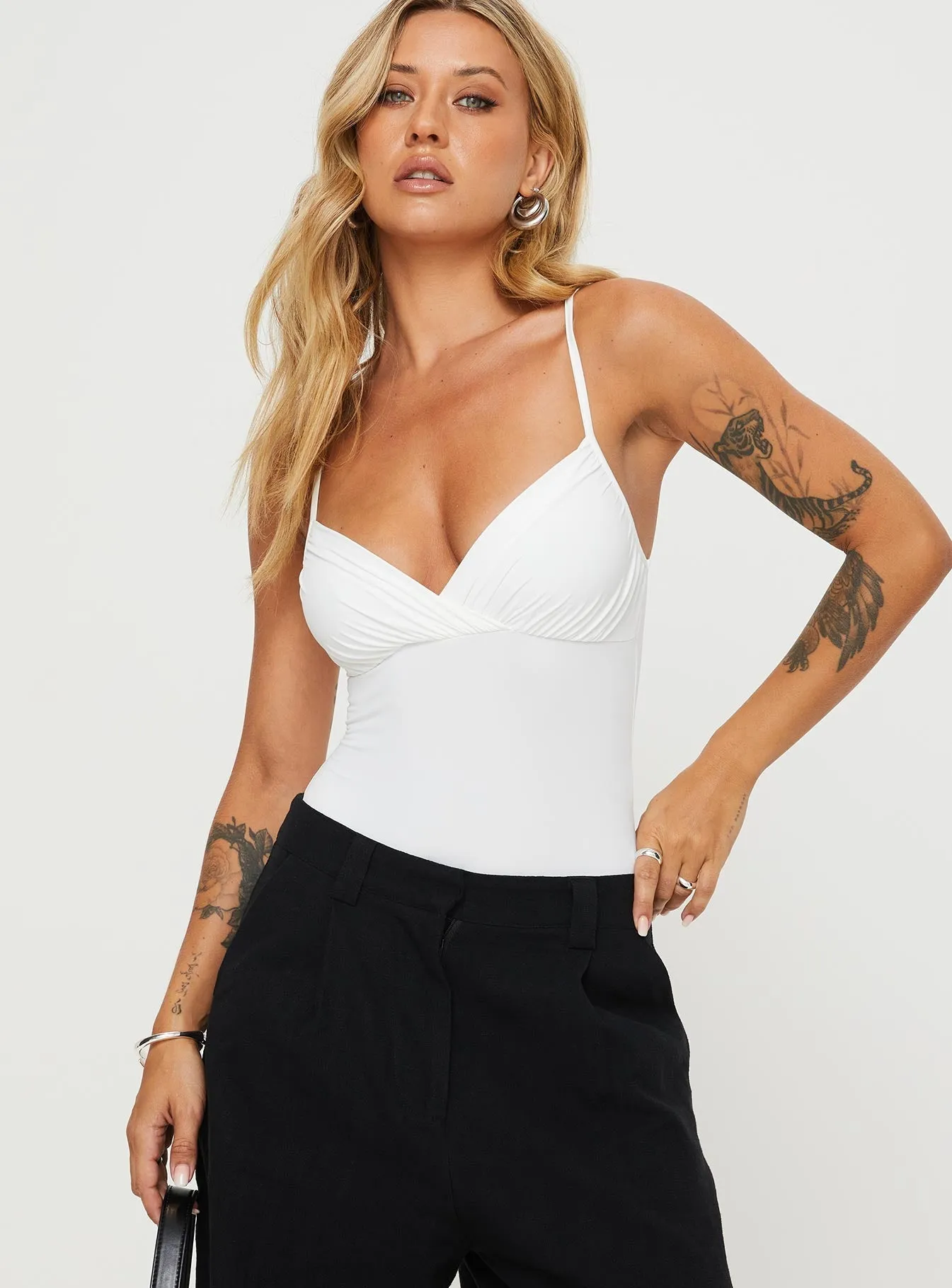 Sampson Bodysuit White Shopping Athlete Home Dancer
