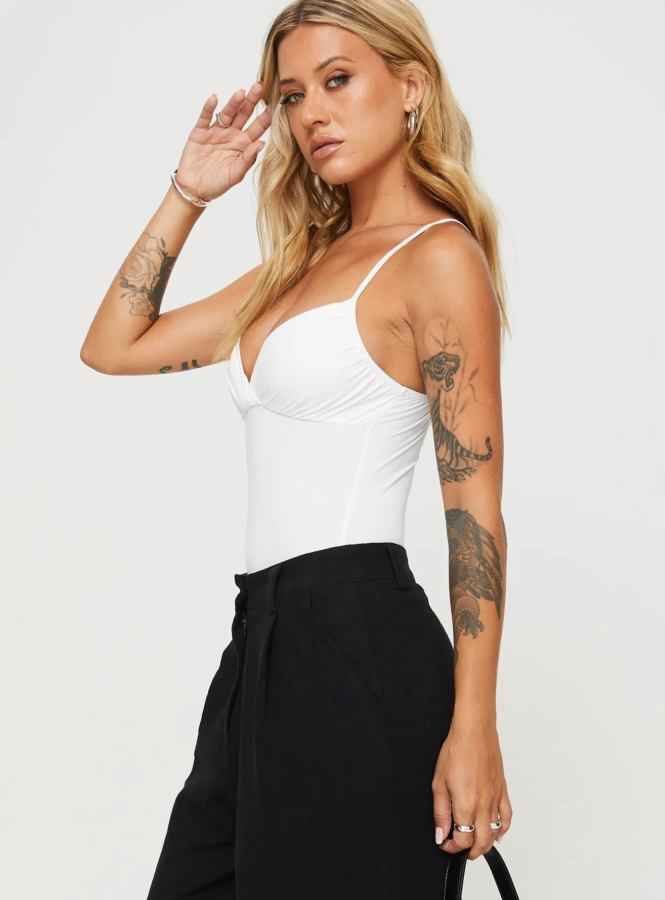 Lightweight Athlete Dynamic Stylish Sampson Bodysuit White