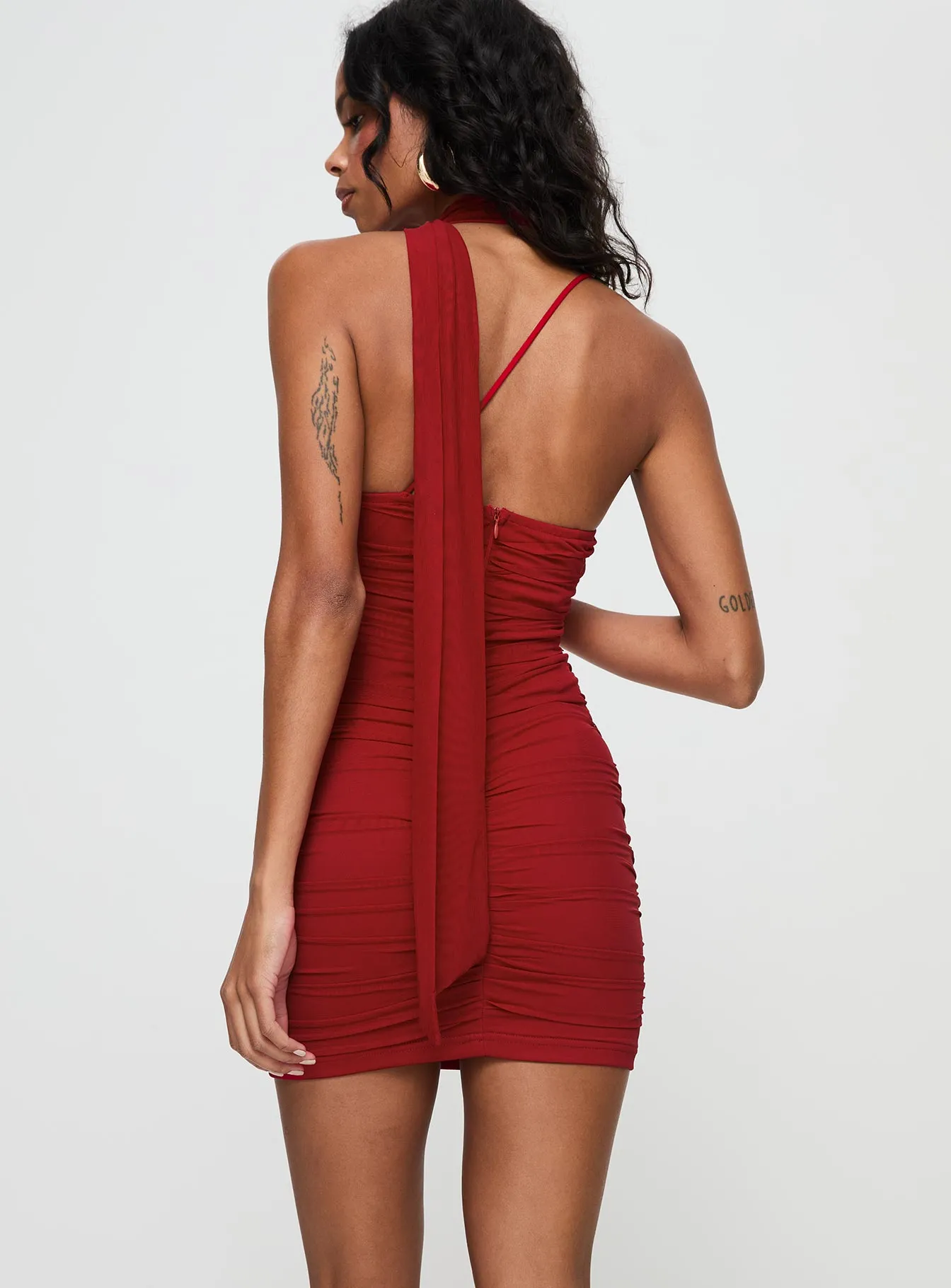 Corentine Mini Dress Red High Breathability City Cool