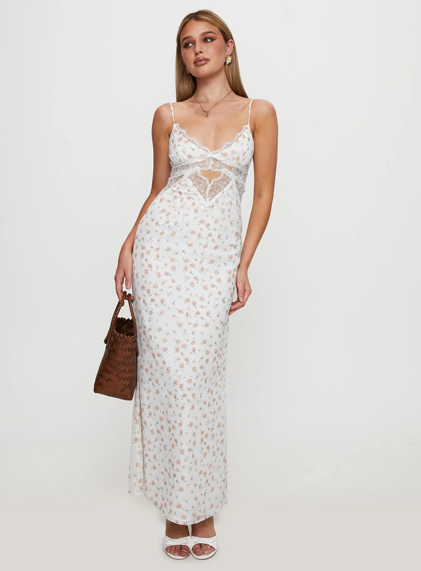 Annamaria Lace Maxi Dress Floral Ocean Arch