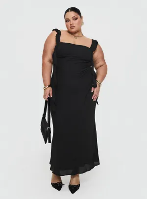 Hand Stitch Lanai Maxi Dress Black Curve