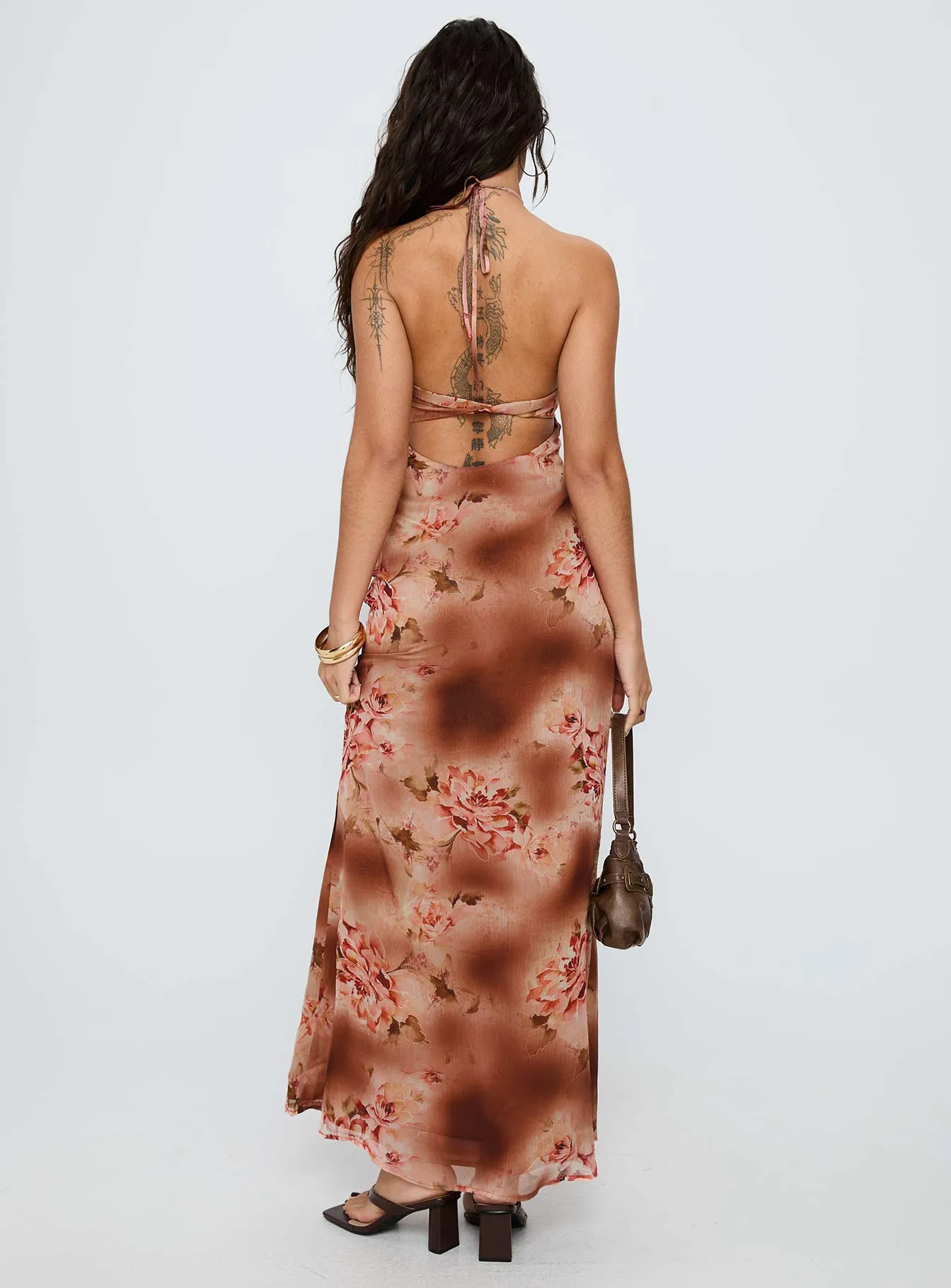 Shell Beach Saye Halter Twist Maxi Dress Multi