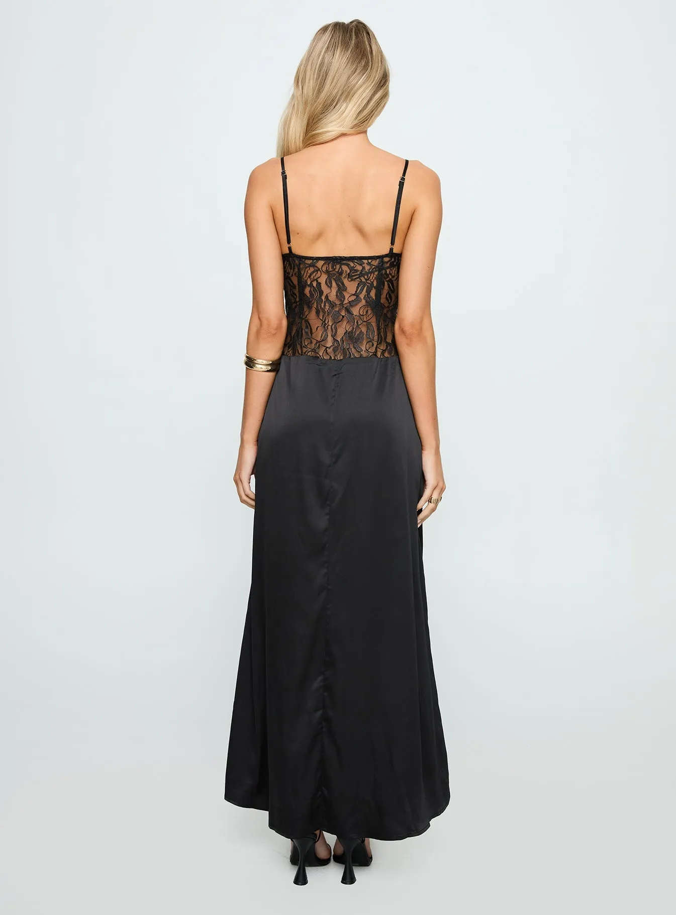 Captivate Lace Maxi Dress Black Olive Grove