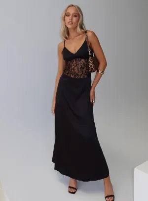 Sand Path Daylight Warm Captivate Lace Maxi Dress Black