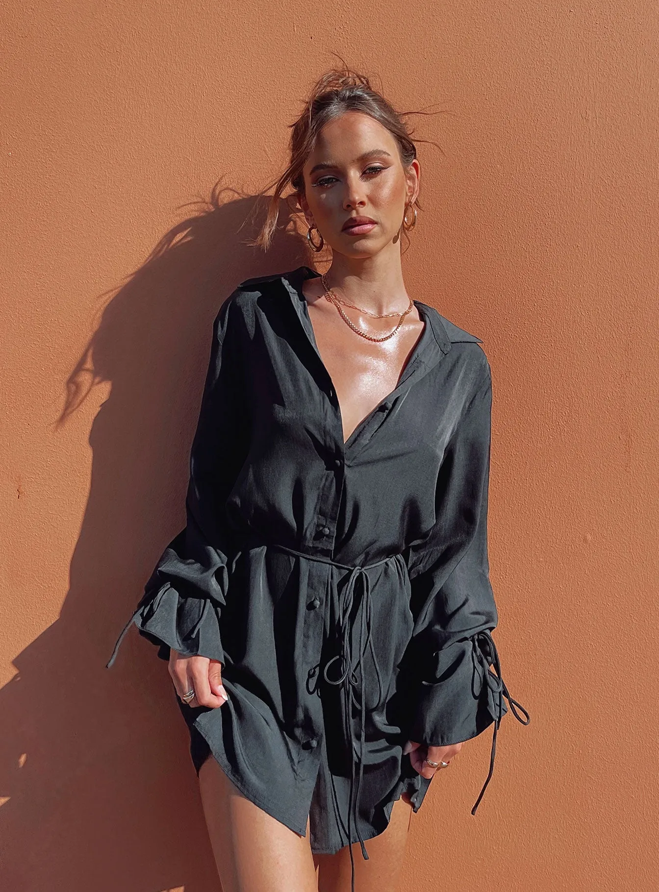 Vibrant Design Easy Care Forbidden Mini Dress Black