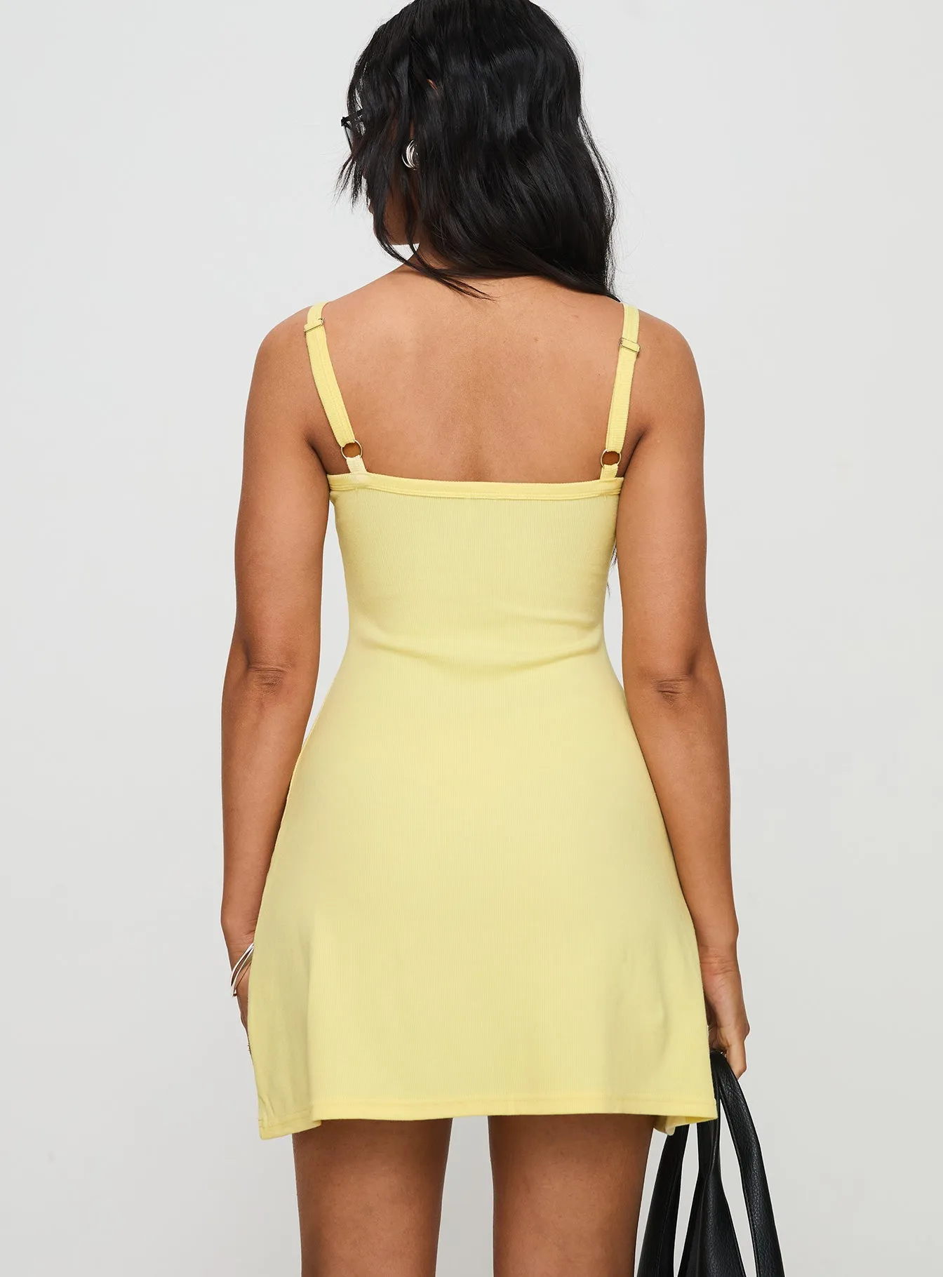 Trendy boho-inspired mini Baseline Rib Mini Dress Yellow
