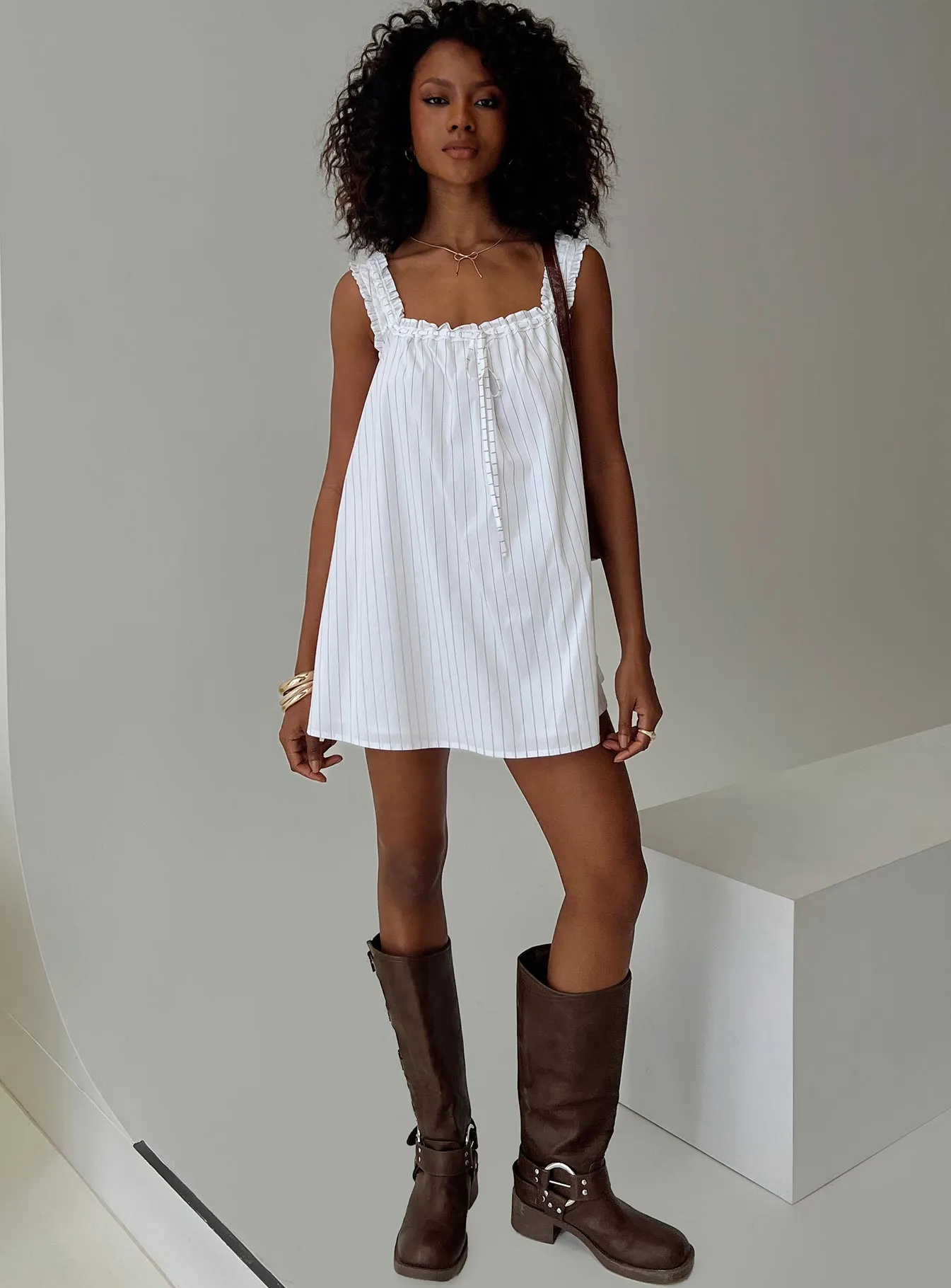 Fresh Style Swing Mini Dress Stripe