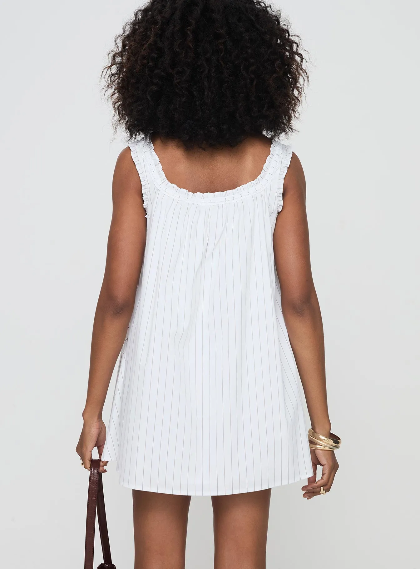 Swing Mini Dress Stripe Body Hug Playful fabric mini dress
