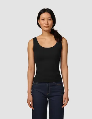 Rib Tank Top Black HighVisibility Breathable mesh lining