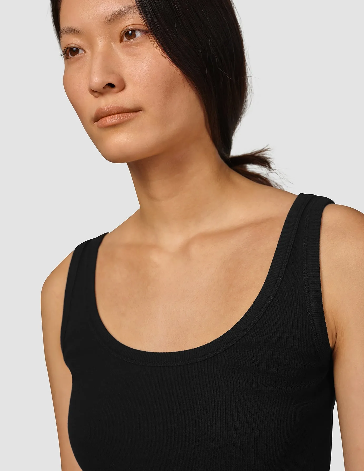 All weather Rib Tank Top Black