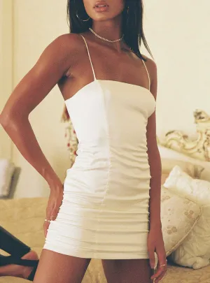 Ciarne Mini Dress Cream Lightweight party mini