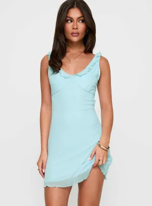Frillina Mini Dress Blue Head Turn