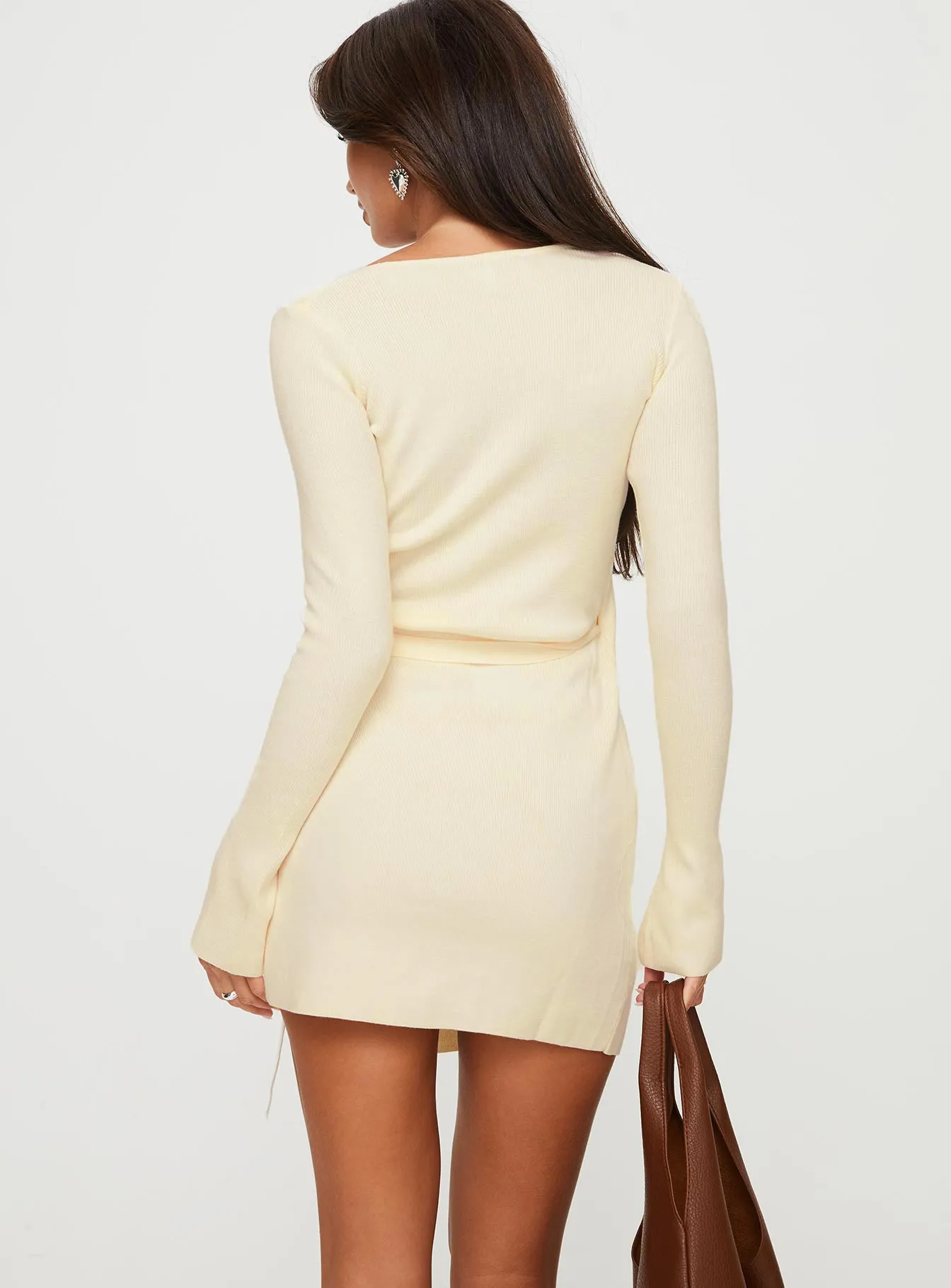 Hinkler Wrap Mini Dress Off White Stylish simple short dress Effortless evening attire