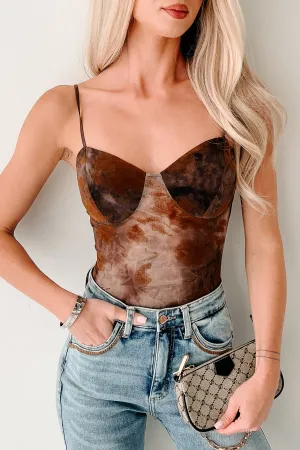 Midnight Playlist Sleeveless Mesh Bodysuit (Walnut) intelligence gathering