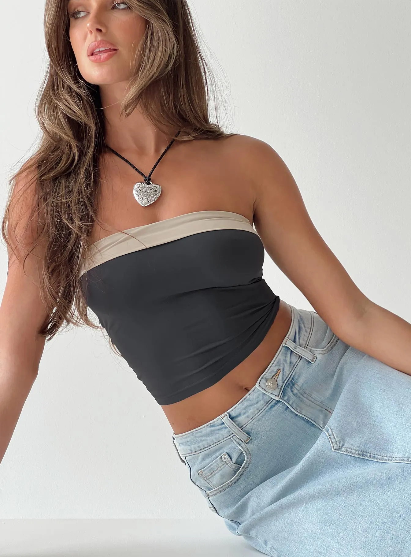 Stylish T-shirt Miko Tube Top Slate