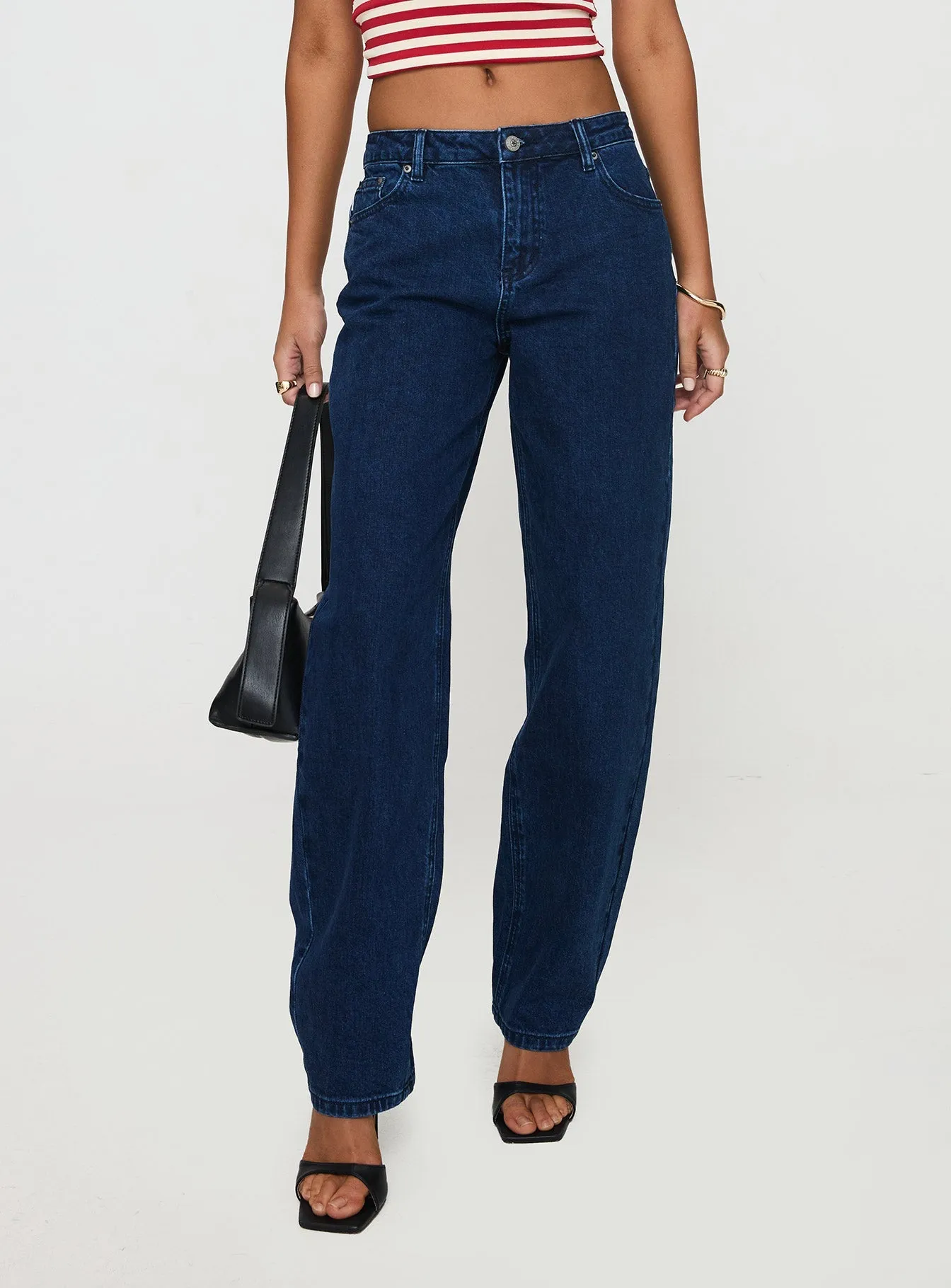 Casual Friday Urban Explorer Britta Mid Rise Tapered Leg Jeans Dark Wash