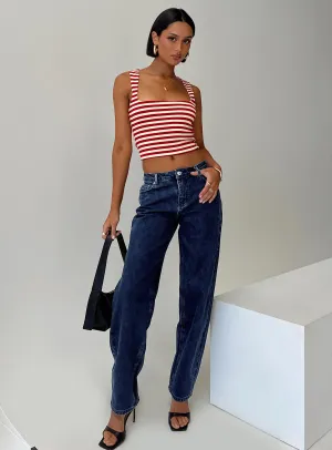 Morning Stroll Music Event Office Wear Weekend Uniform Britta Mid Rise Tapered Leg Jeans Dark Wash