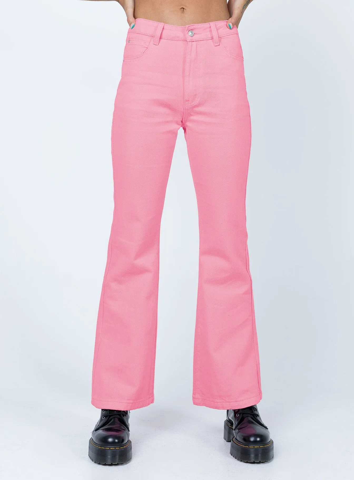 Cabarita Lounge Denim Jeans Pink Sunny Vibes Vibrant Relaxed Style