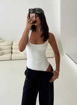 Baseline Rib Bodysuit White Durable Sporty
