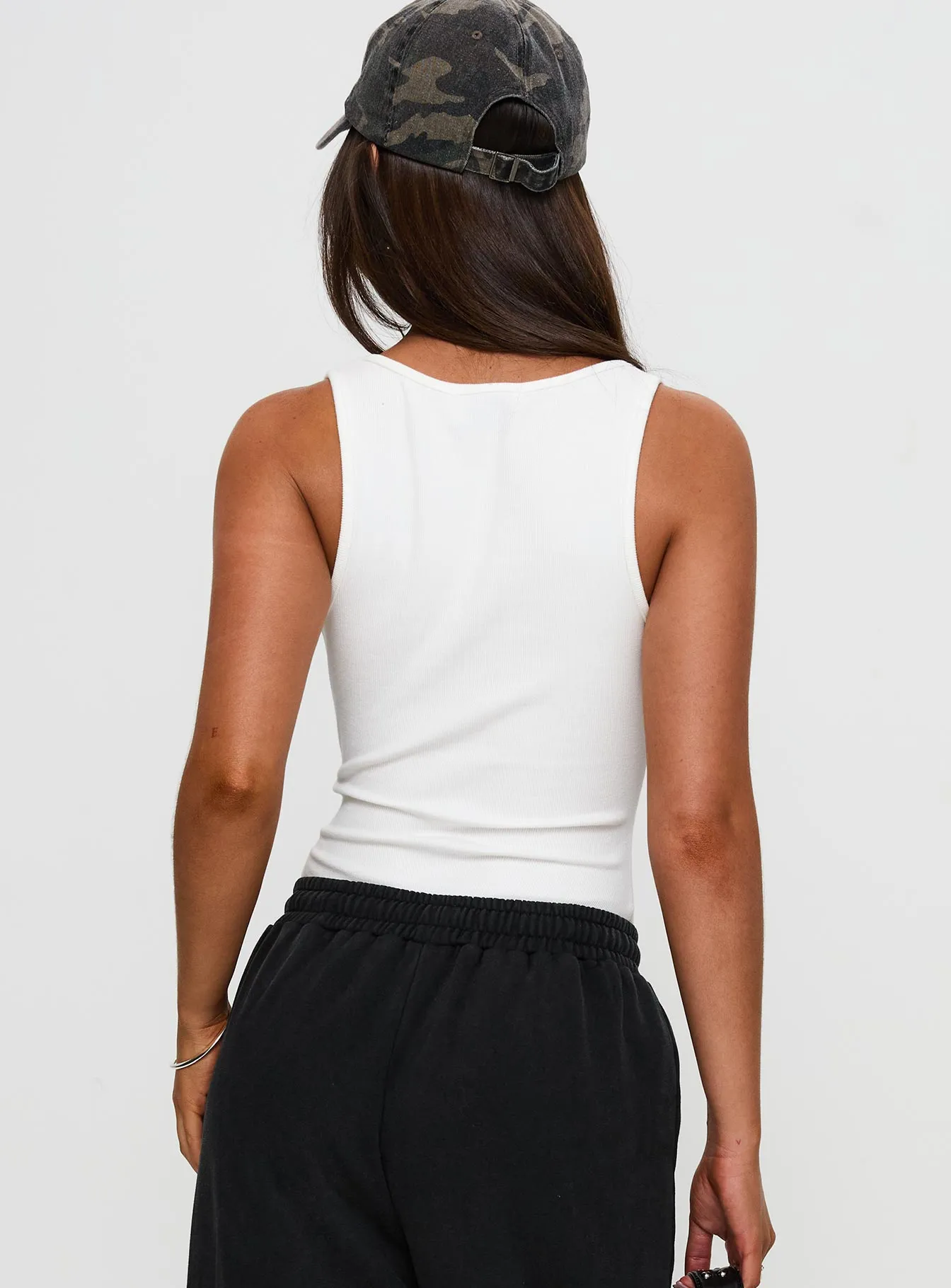 Baseline Rib Bodysuit White Stretch Yoga Stylish Event