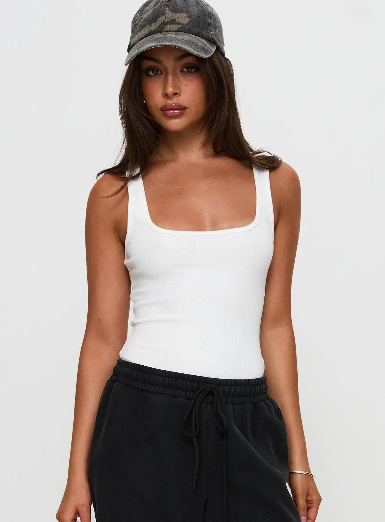 Baseline Rib Bodysuit White Sharp Model Street Home