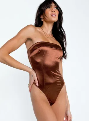 Finley Strapless Bodysuit Brown Work Hot Street Men