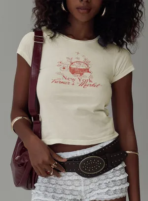 NYC Farmers Market Tee White Chic and Cozy Perfect Layer Wear