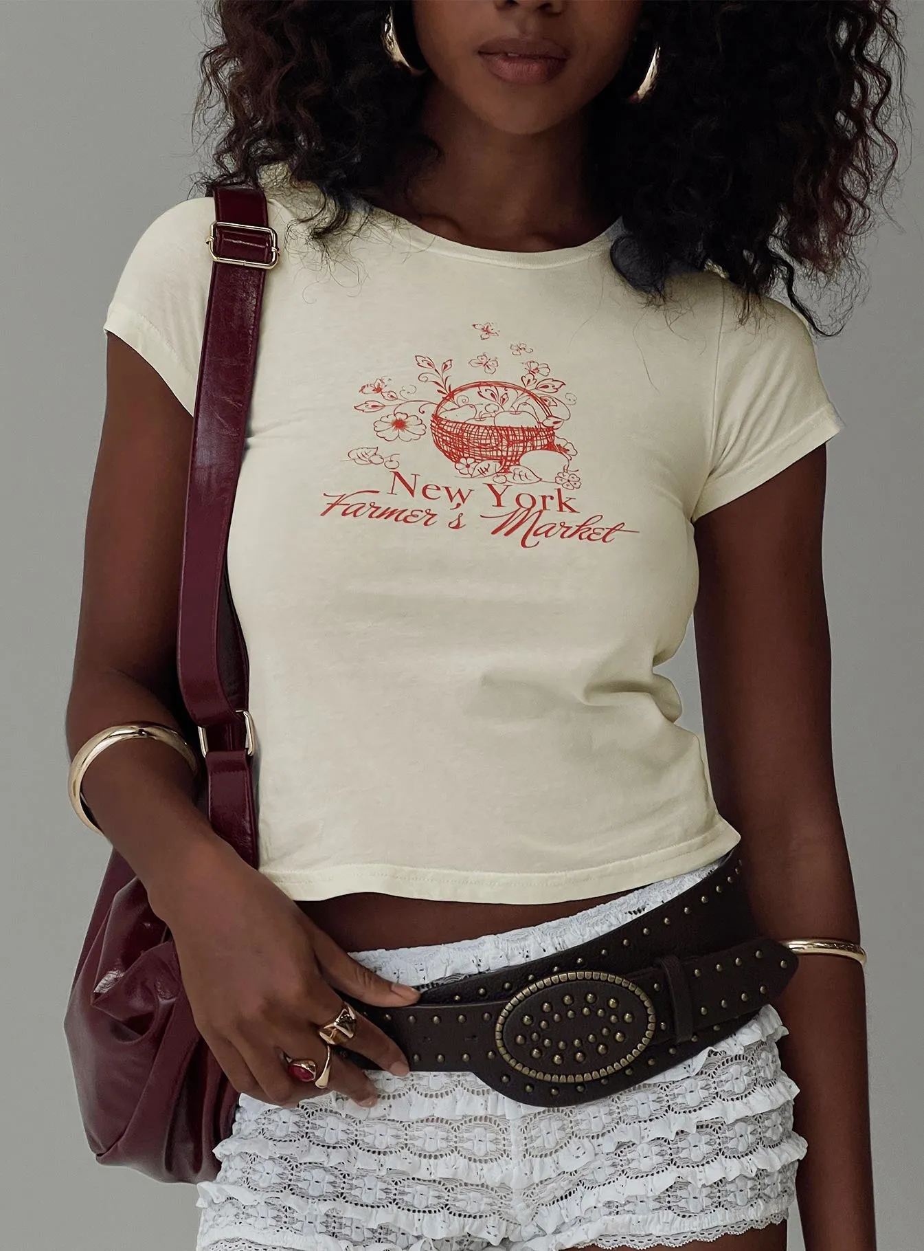 NYC Farmers Market Tee White Chic and Cozy Perfect Layer Wear