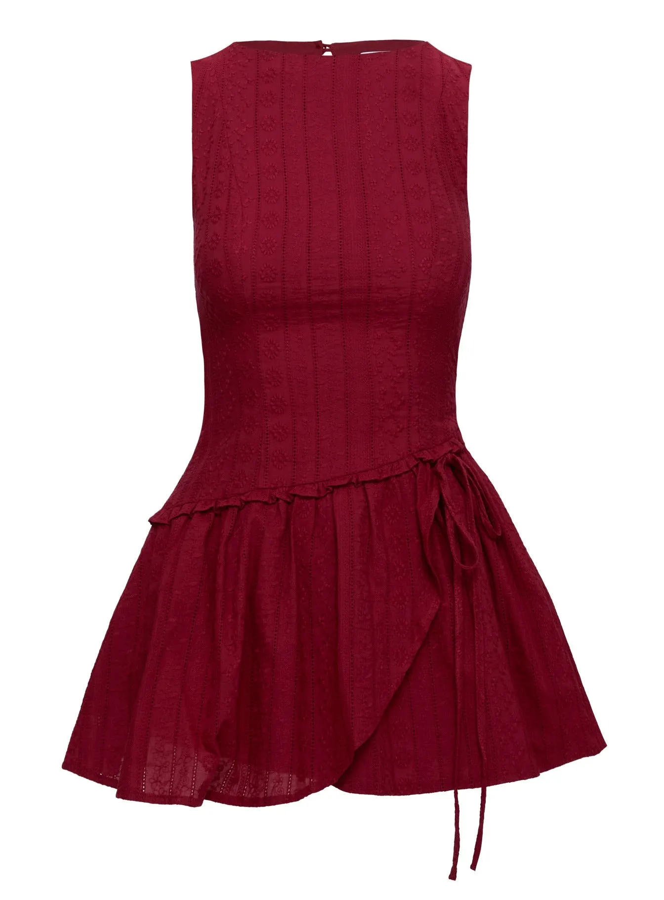 Modest Coverage Cut Cosie Mini Dress Red