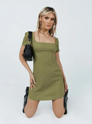 Trendy mini outfit Fun Twist Hastings Mini Dress Khaki