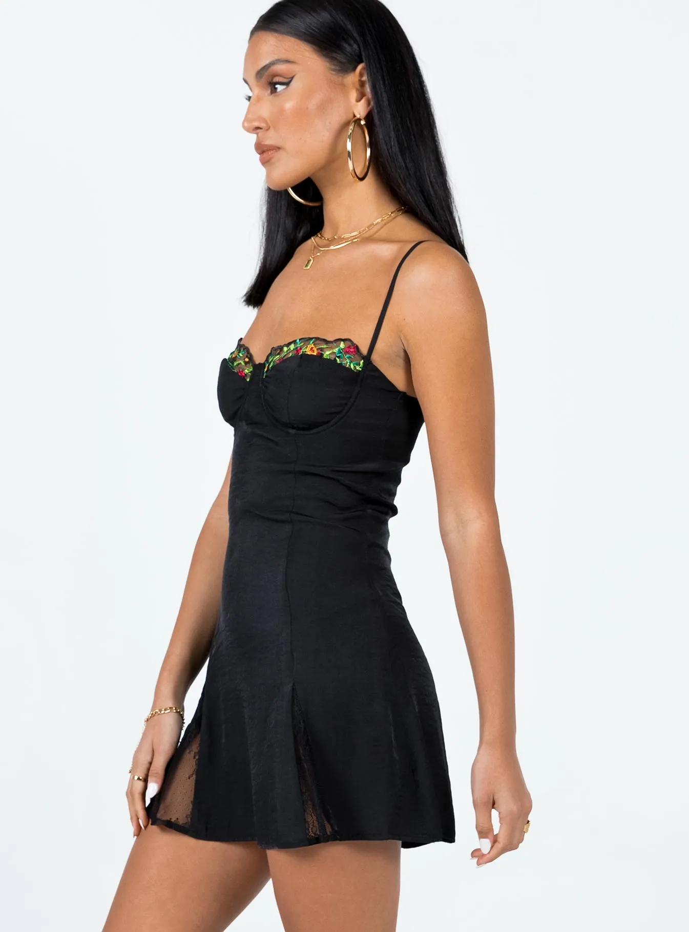 Floreto Mini Dress Black Casual day dress