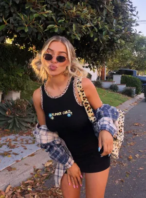 Flower Child Mini Dress Black Daytime casual mini