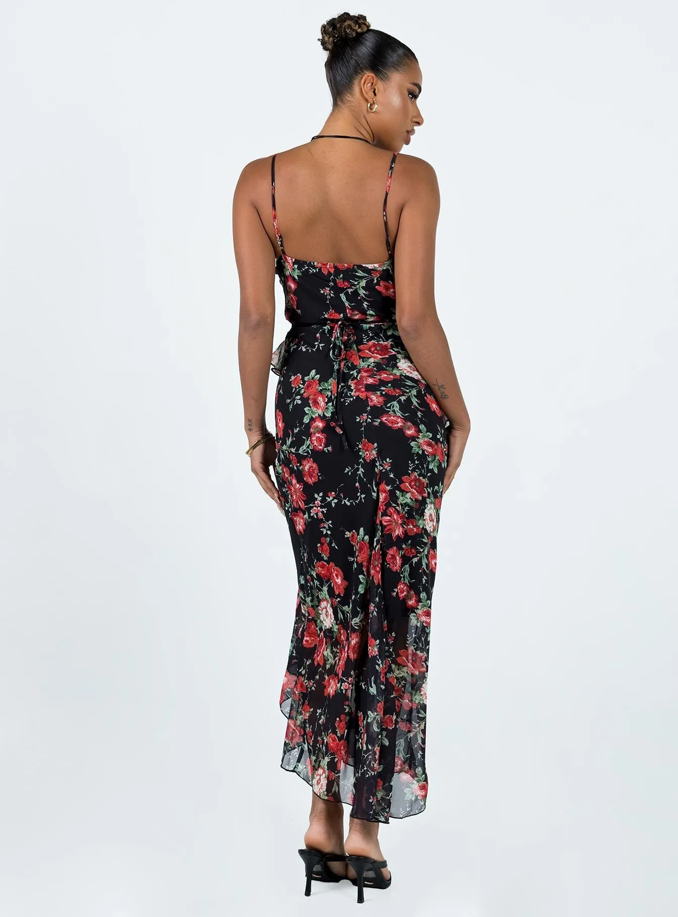 Ellian Maxi Dress Black / Multi Chambray Light
