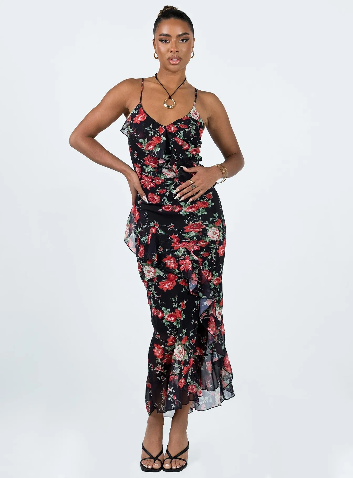 Ellian Maxi Dress Black / Multi Harbor Stroll
