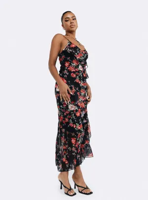 Bronze Glow Ellian Maxi Dress Black / Multi