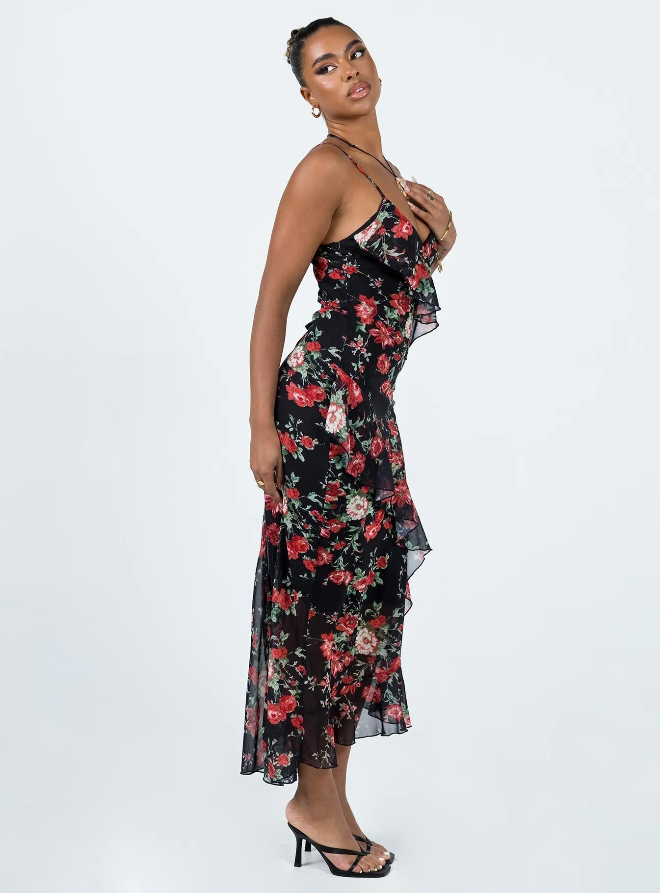 tie dye Ellian Maxi Dress Black / Multi