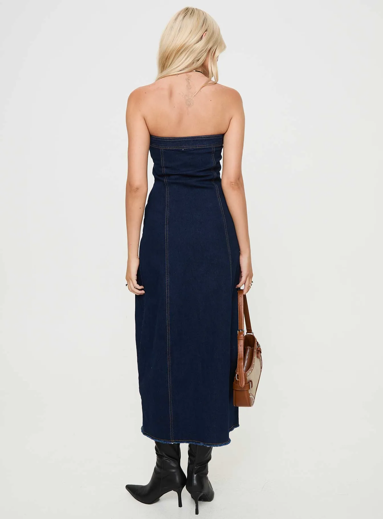 Stoltz Denim Midi Dress Blue Alpine Glow