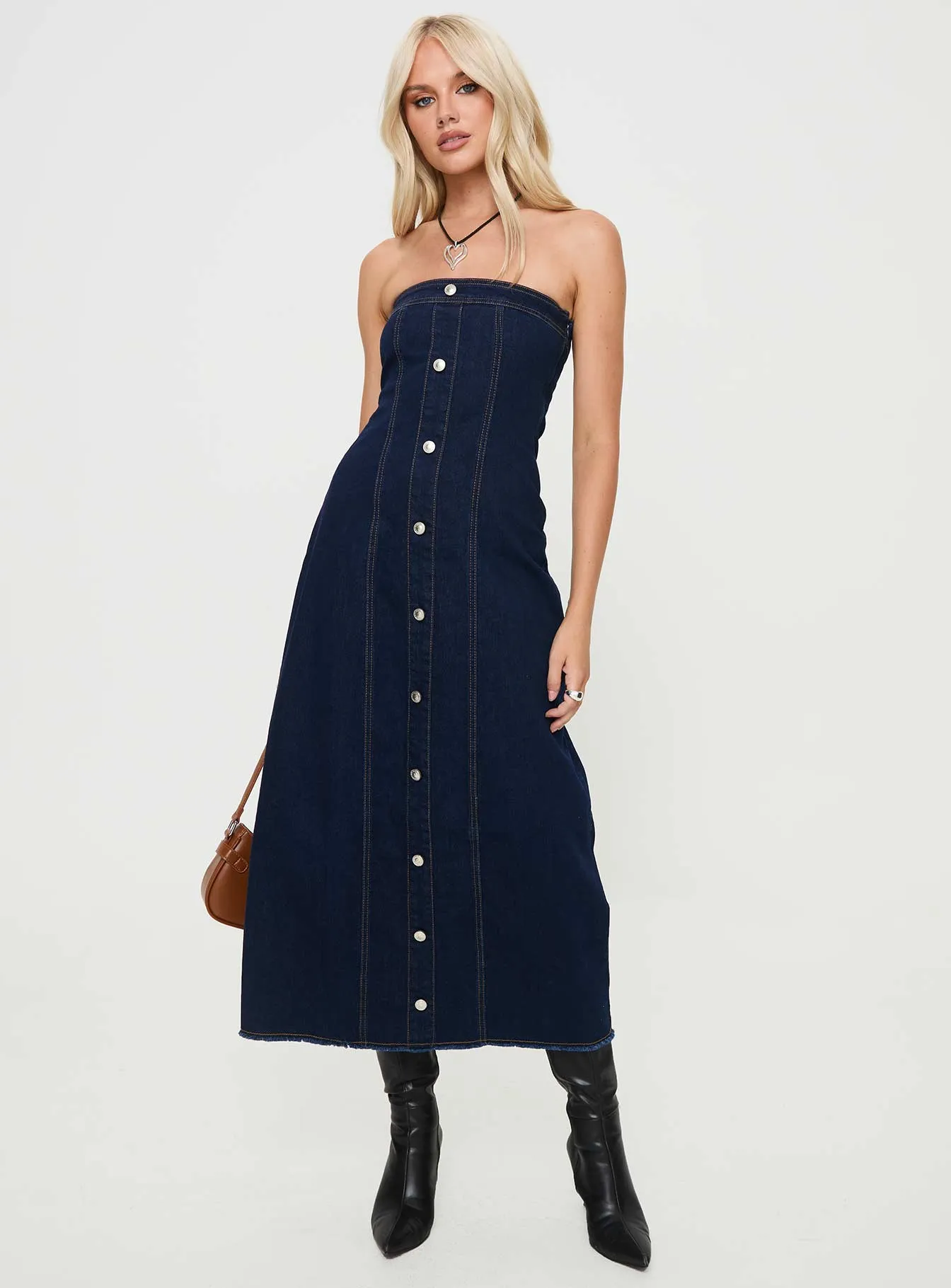 Wave Dance Breezy formal outfit Stoltz Denim Midi Dress Blue