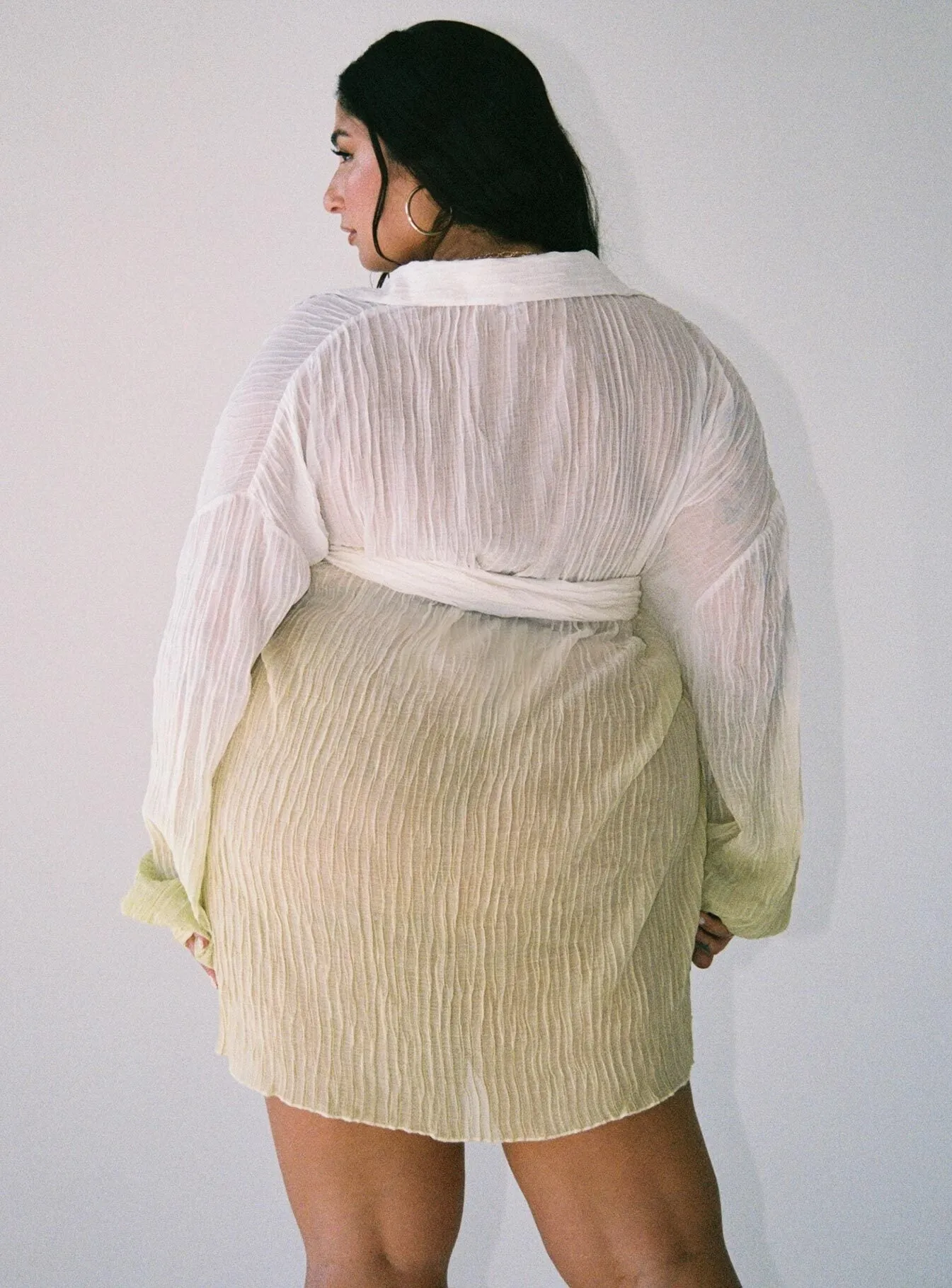 Tune In Shirt Dress Green Curve Trend Warm