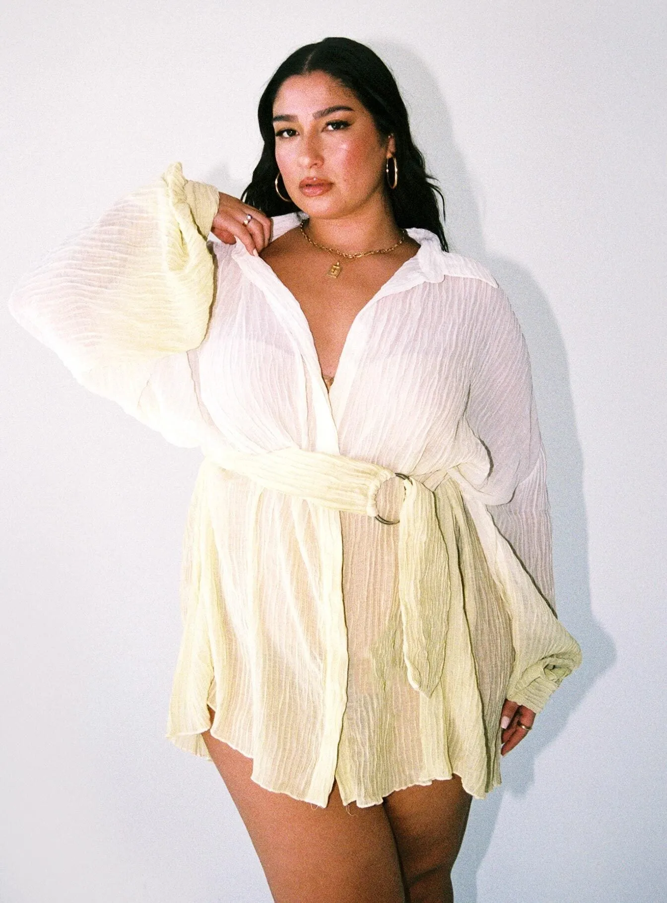 Tune In Shirt Dress Green Curve Casual yet chic piece Glow Sharp