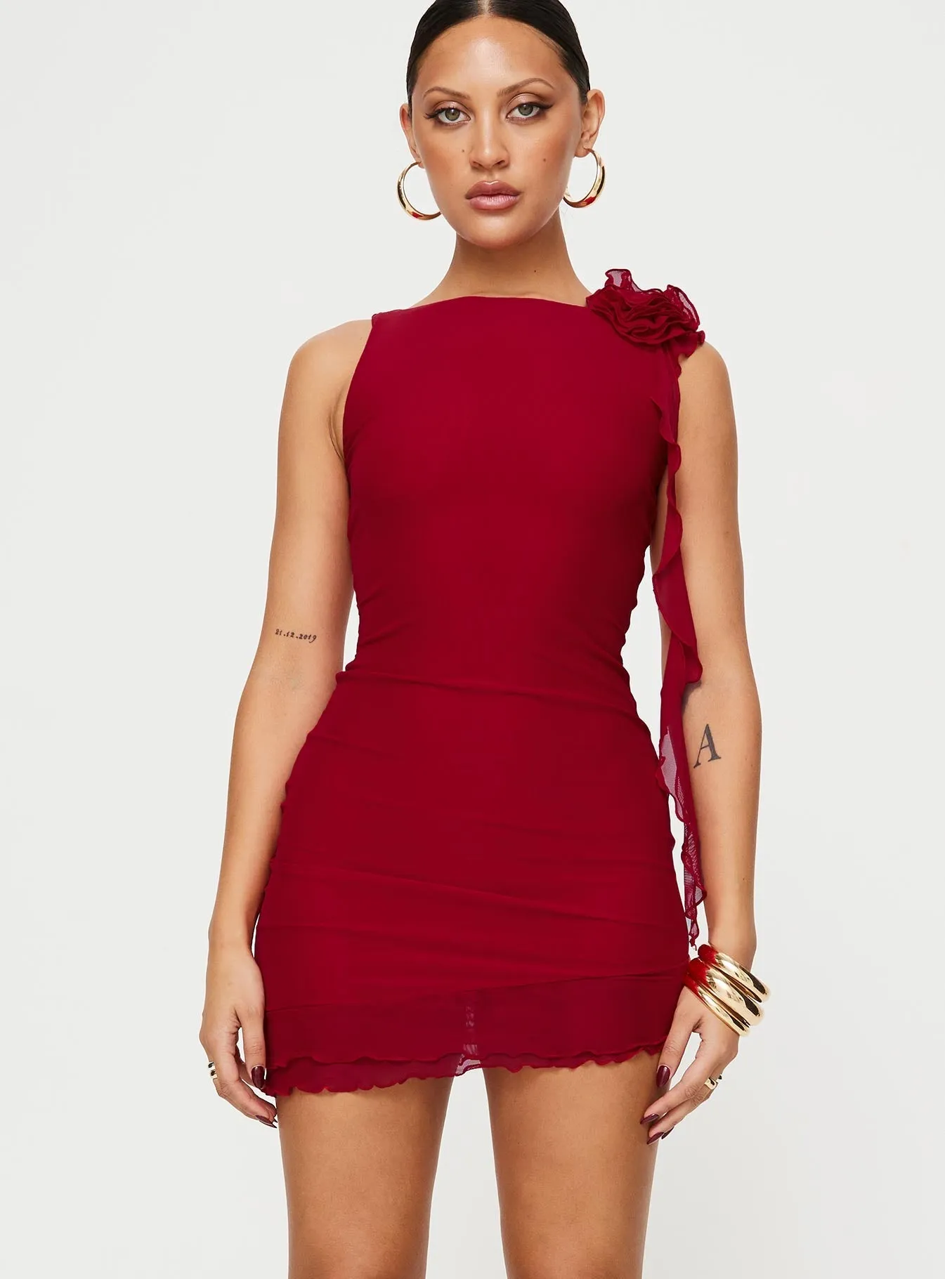 Edge Star Romantic Vibes Lorello Mini Dress Red