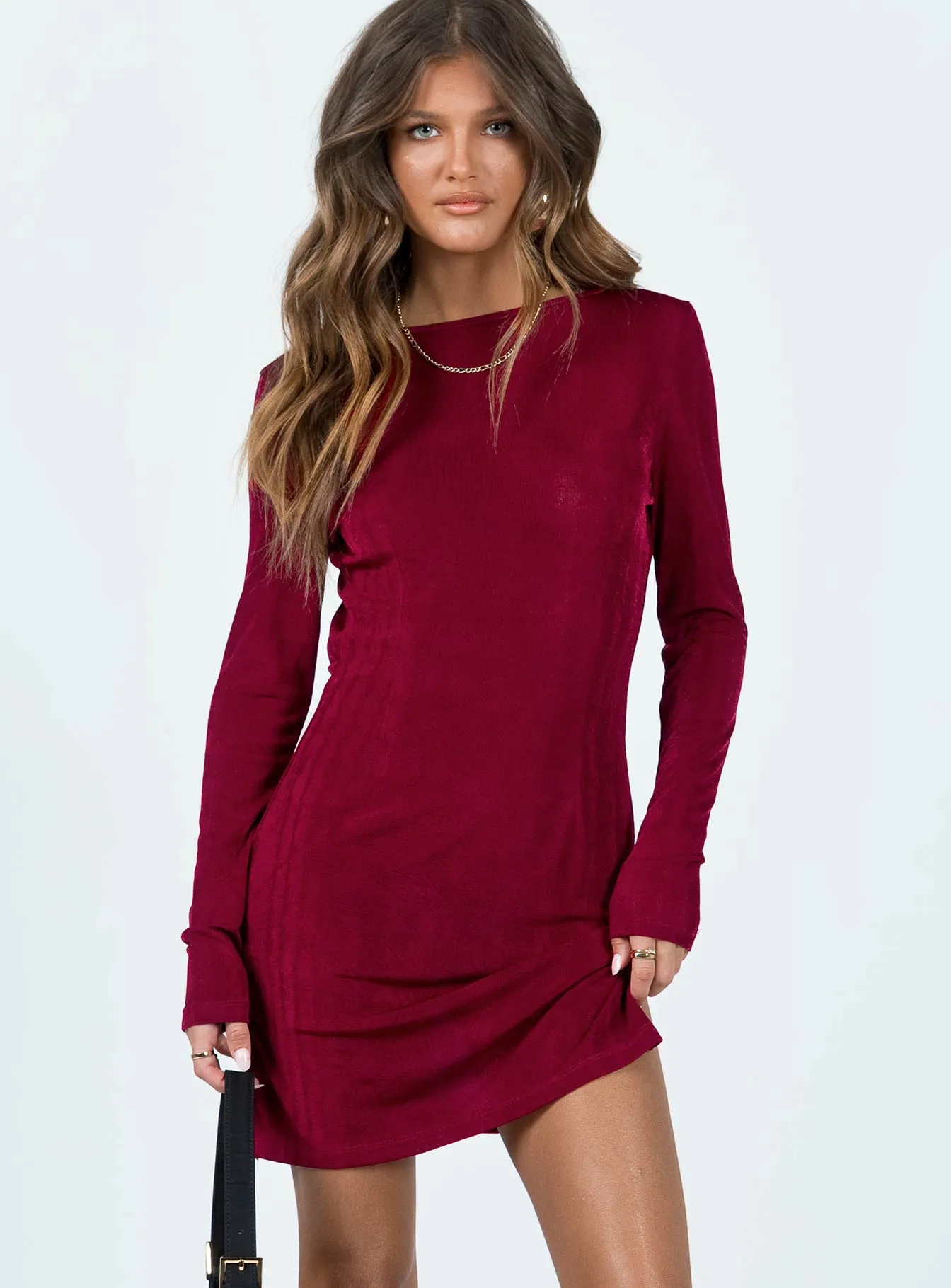 Weekend Comfort Montana Mini Dress Crimson
