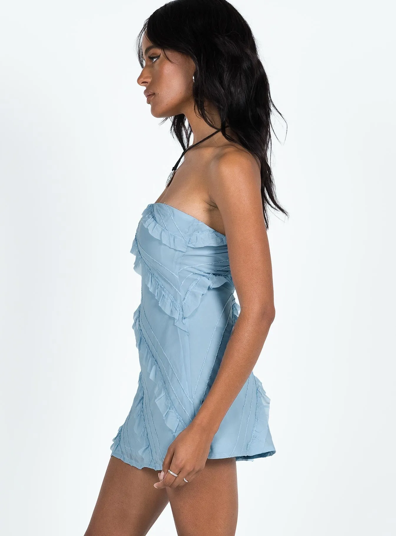 Adaptive Sizing System Lars Strapless Mini Dress Blue