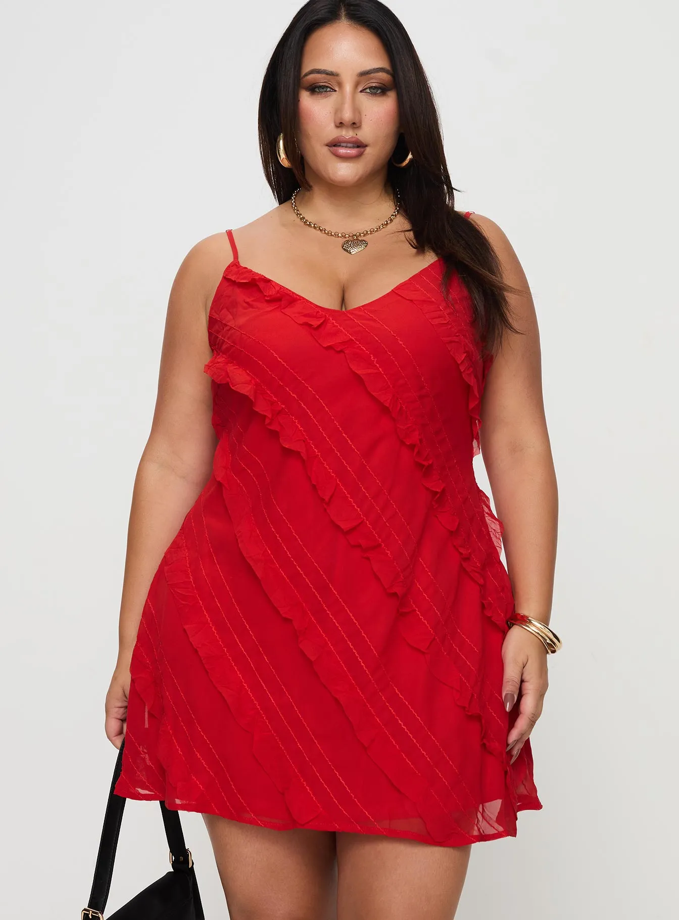 Lars Mini Dress Red Curve Trendy Wear Star Pop