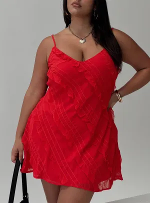 Head Turn Lars Mini Dress Red Curve