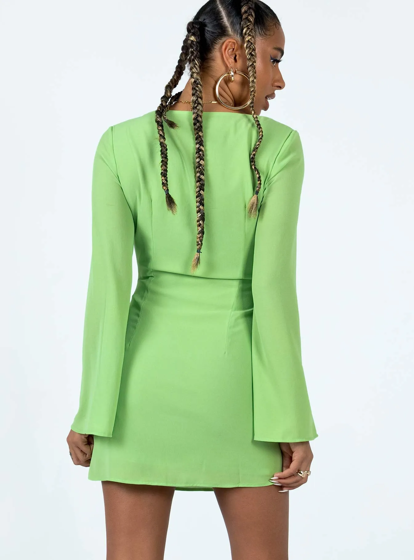 City Star Denvers Long Sleeve Mini Dress Green