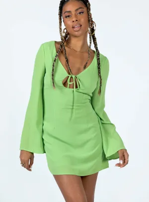 Denvers Long Sleeve Mini Dress Green Trend Beat