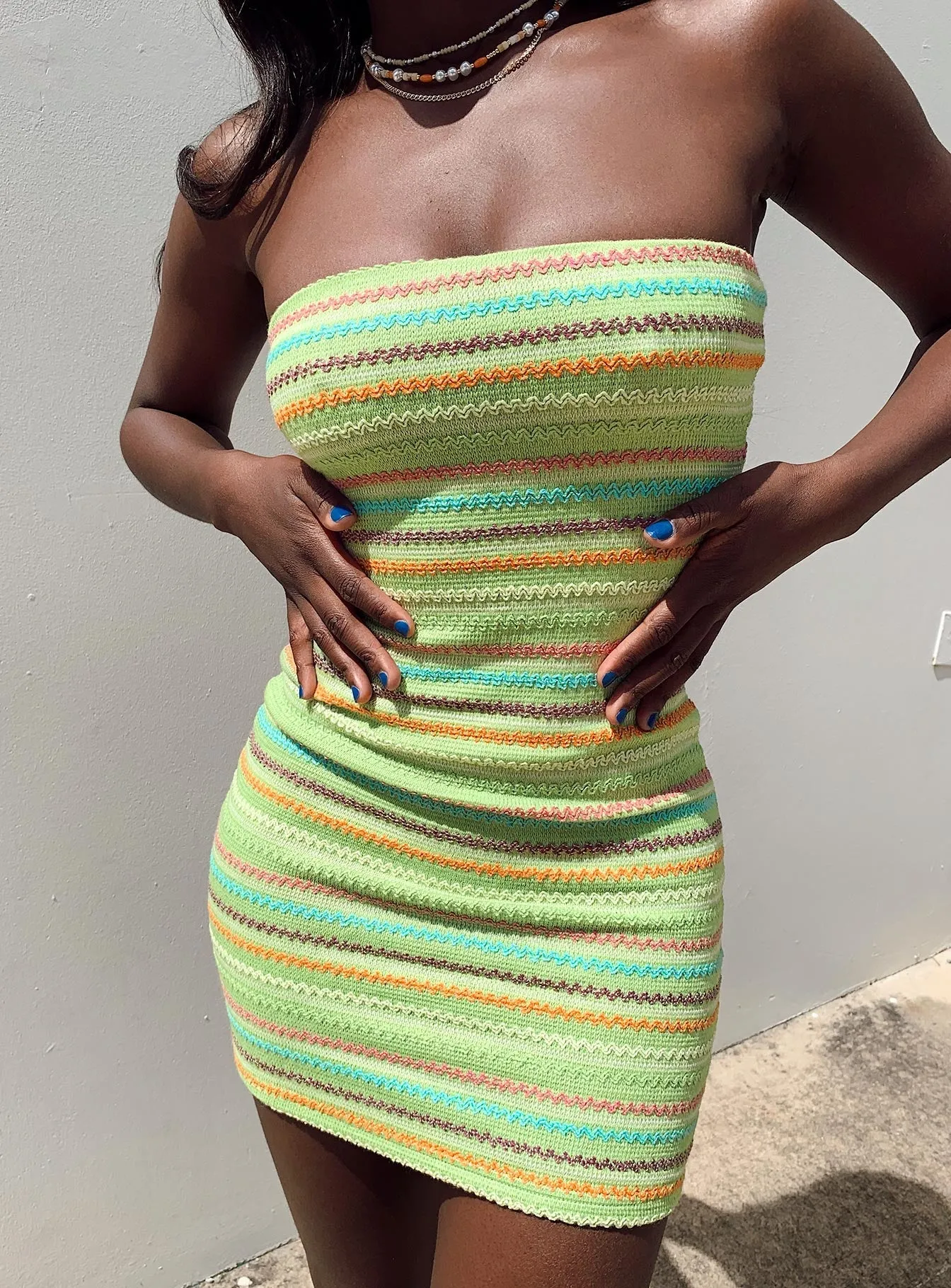 Avianna Mini Dress Green Club Beat Stage Glow