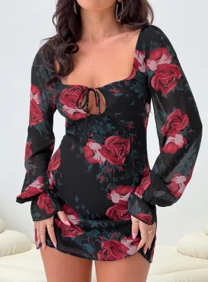 Bayford Long Sleeve Mini Dress Red / Black Petite Layered Ventilation